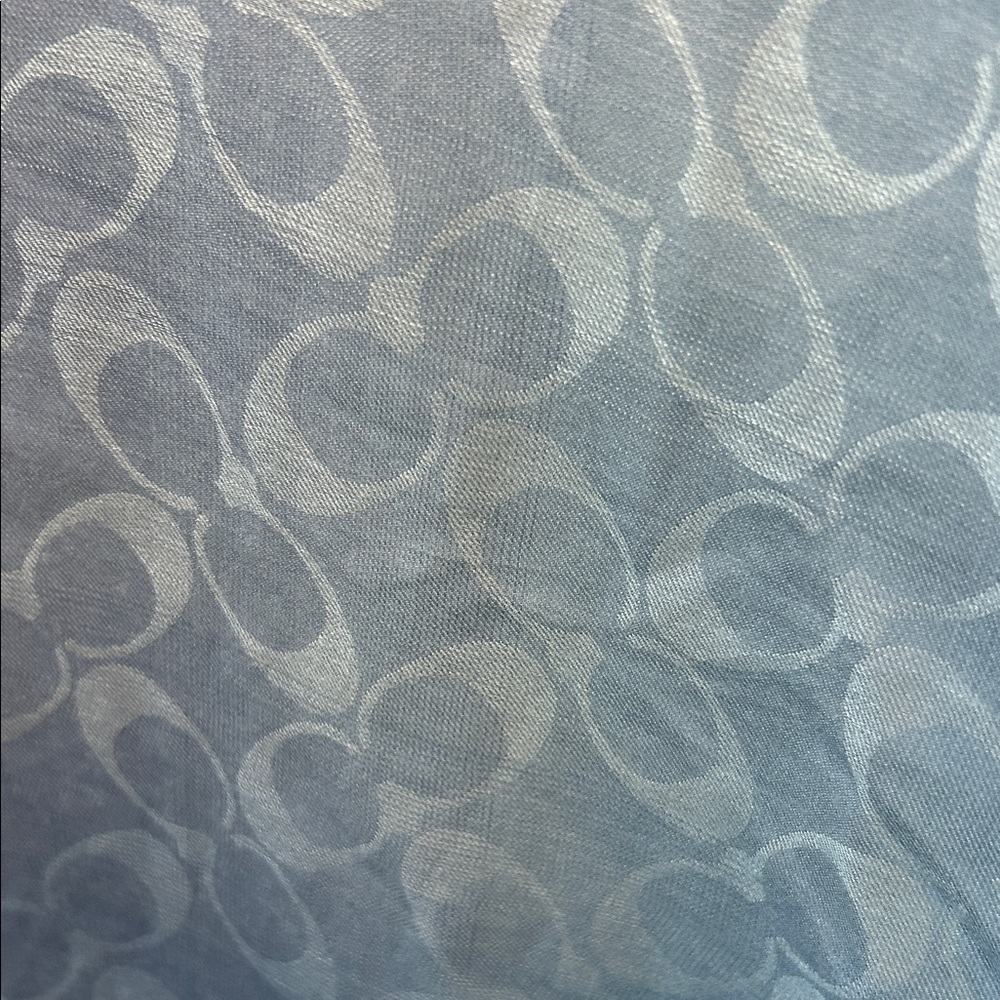 Coach Light Blue Signature Jacquard Scarf - Picture 5 of 9